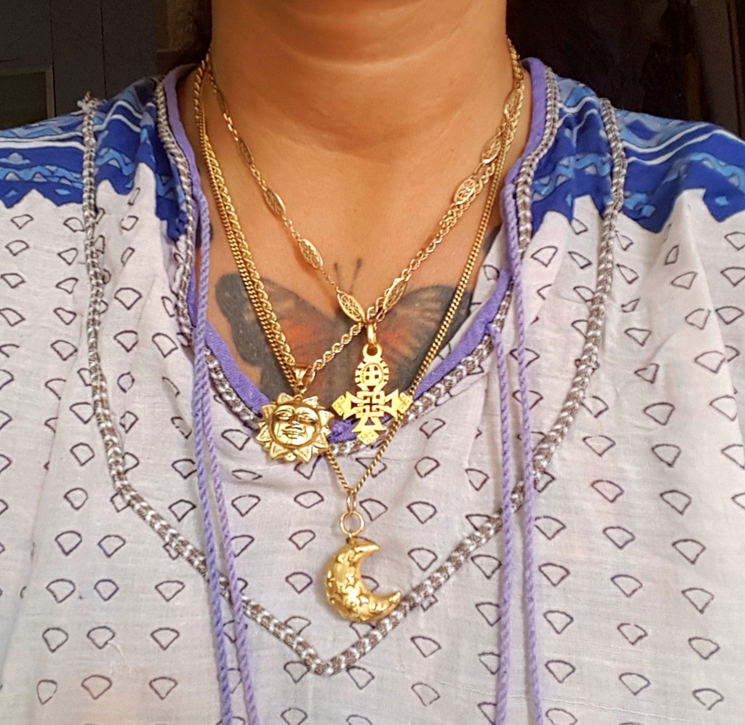 Ethiopian 18K Gold Coptic Cross Amulet