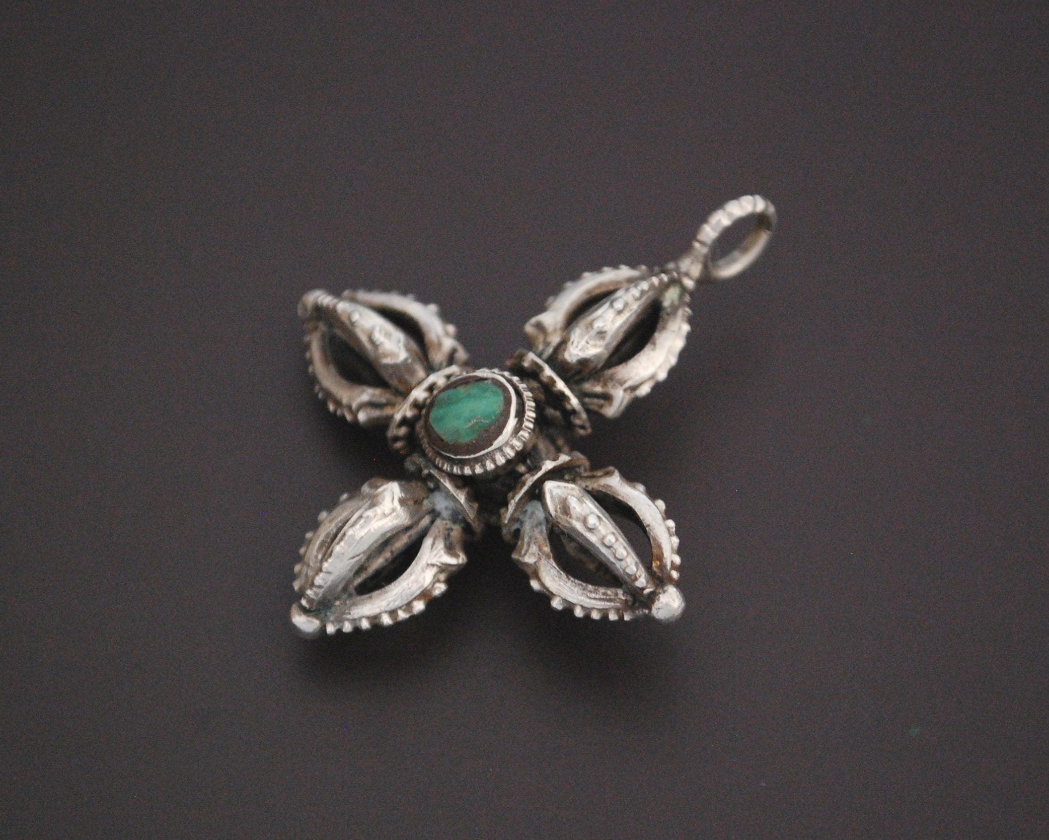Double Dorje Pendant with Turquoise