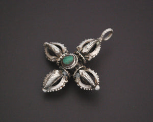 Double Dorje Pendant with Turquoise