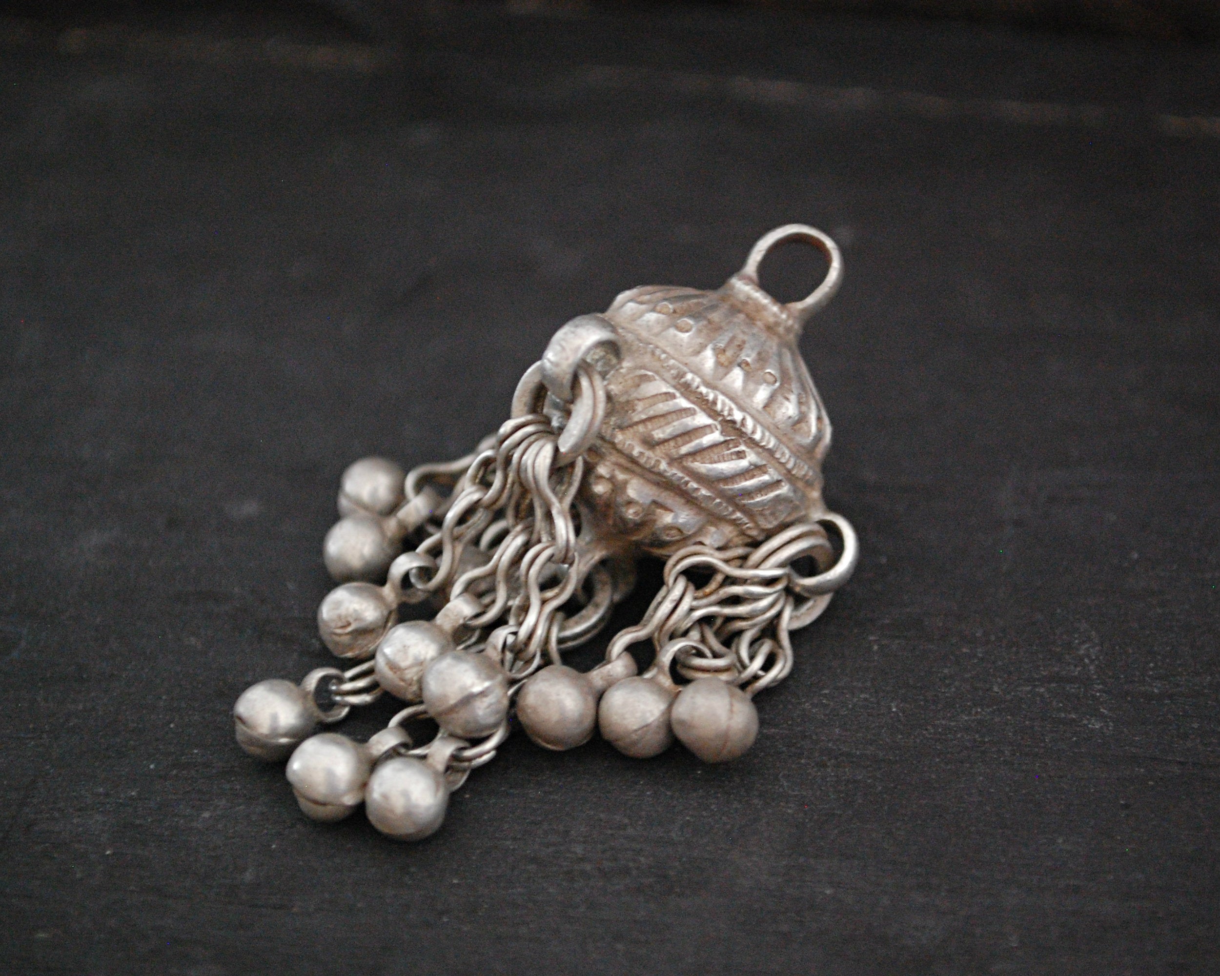 Rajasthani Silver Pendant with Bells