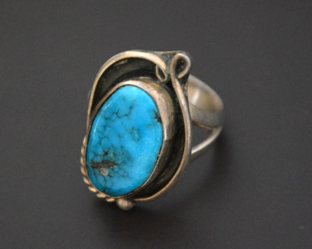 Native American Navajo Turquoise Ring - Size 6.5