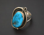 Native American Navajo Turquoise Ring - Size 6.5