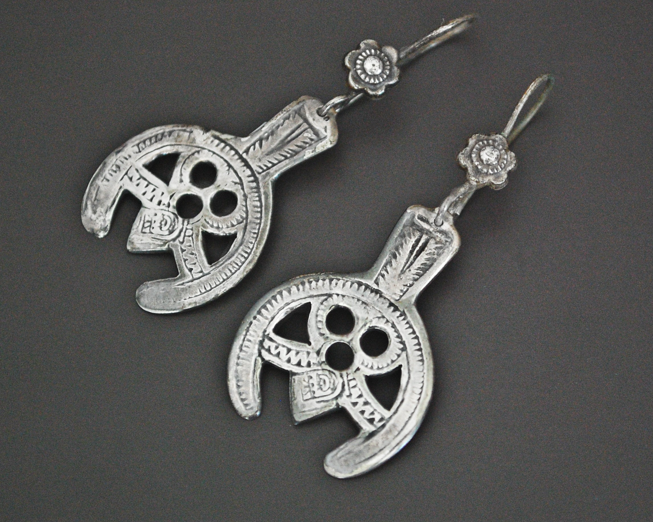 Berber Silver Charms Dangle Earrings
