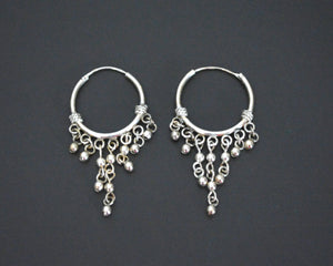 Ethnic Tassel Hoop Earrings - SMALL