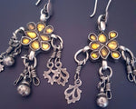 Rajasthani Earrings with Yellow Glass