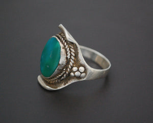 Nepali Turquoise Saddle Ring - Size 7.5