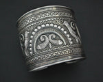 Wide Fish and Birds Silver Cuff Bracelet - Sterling Silver