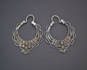 Filigree Silver Hoop Earrings