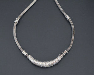 Bali Braided Snake Chain Necklace with Silver Parts