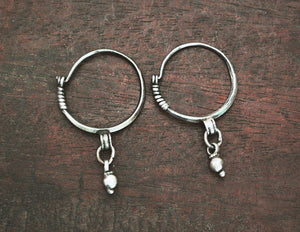 Antique Afghani Hoop Earrings with Bell