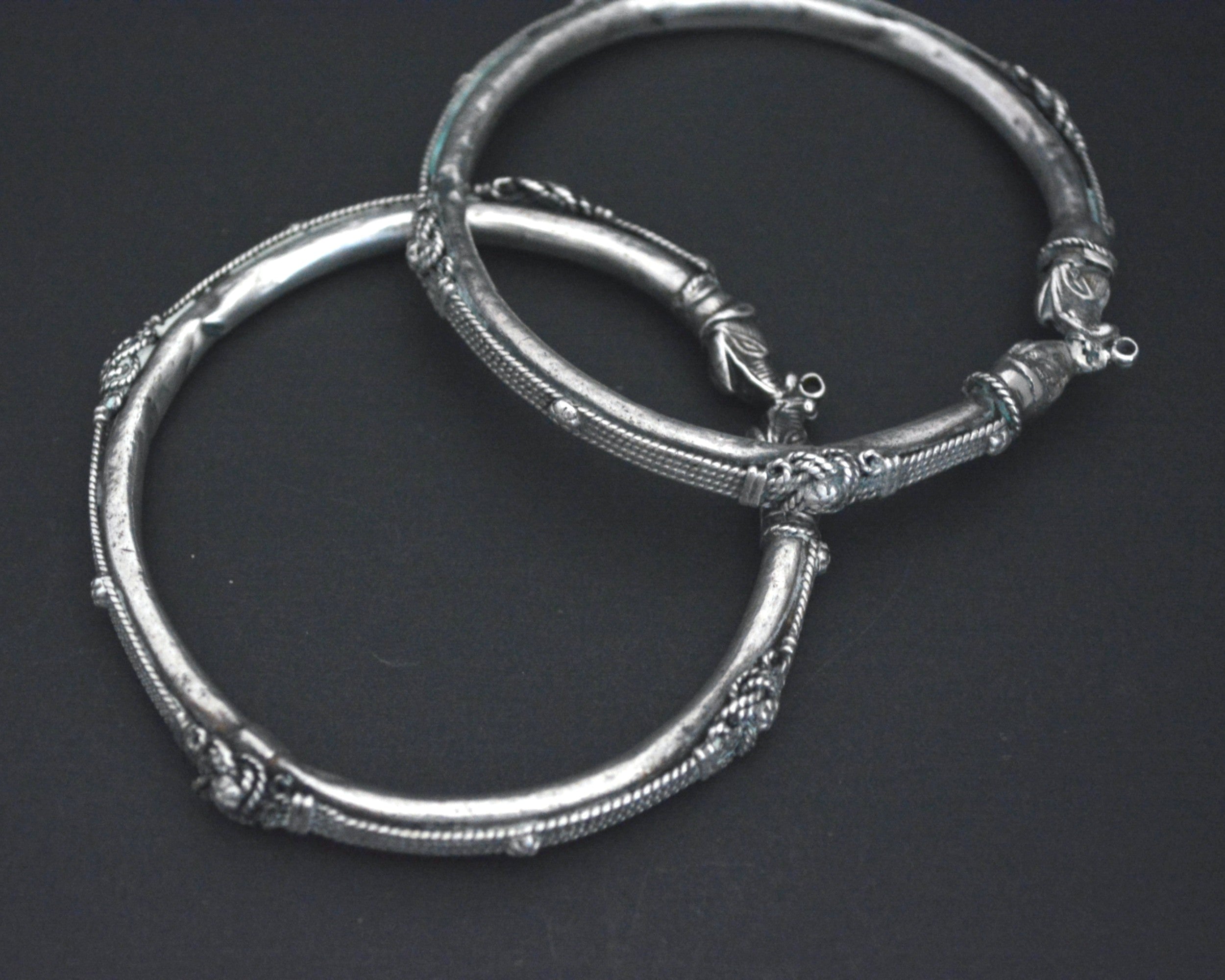 Indian Elephant Bangle Bracelet - PAIR