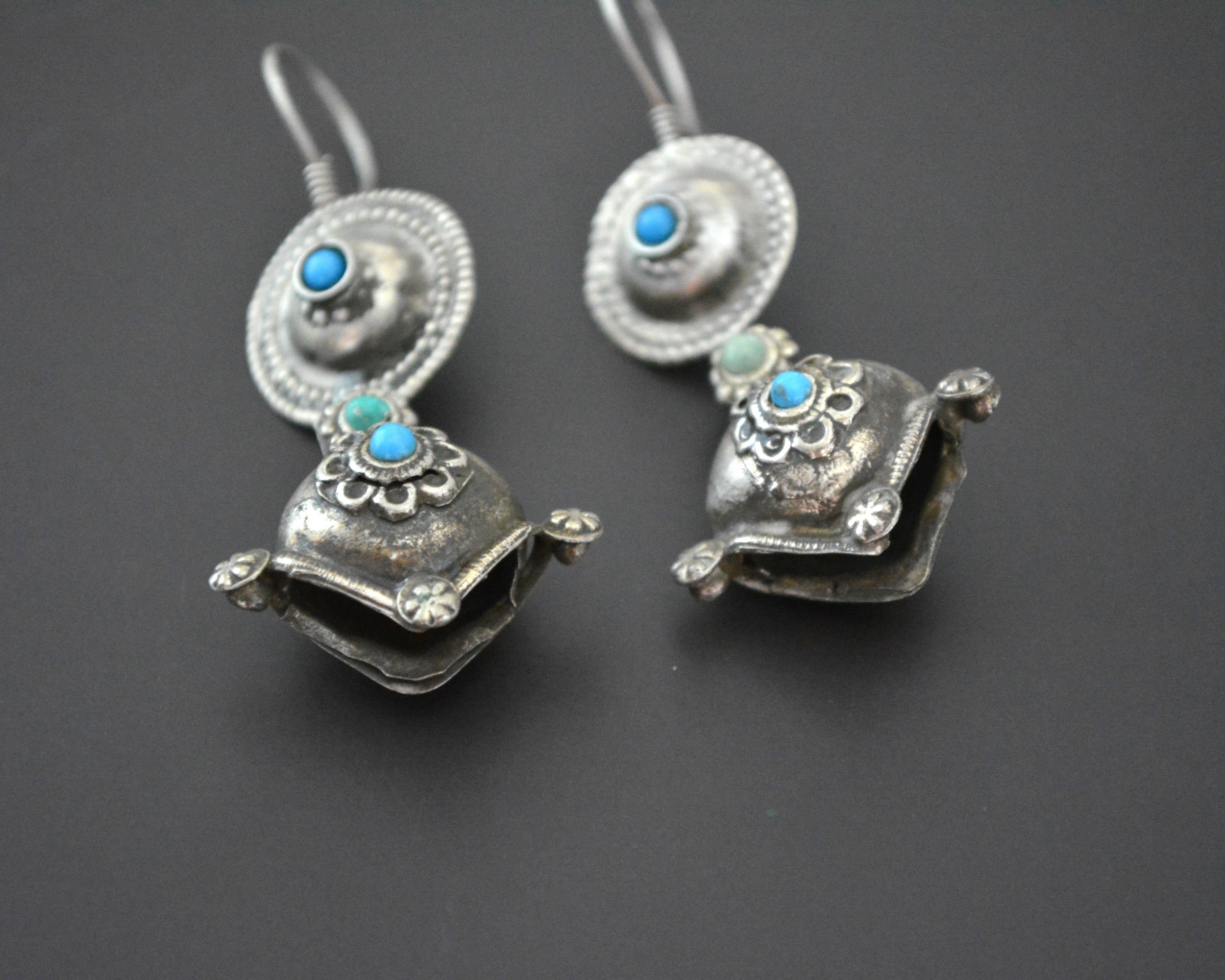 Afghani Dangle Earrings with Turquoise