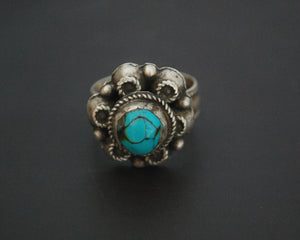 Antique Afghani Turquoise Ring - Size 6.75