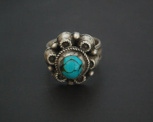Antique Afghani Turquoise Ring - Size 6.75