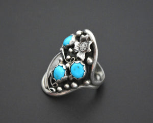 Navajo Turquoise Feather Ring - Size 6