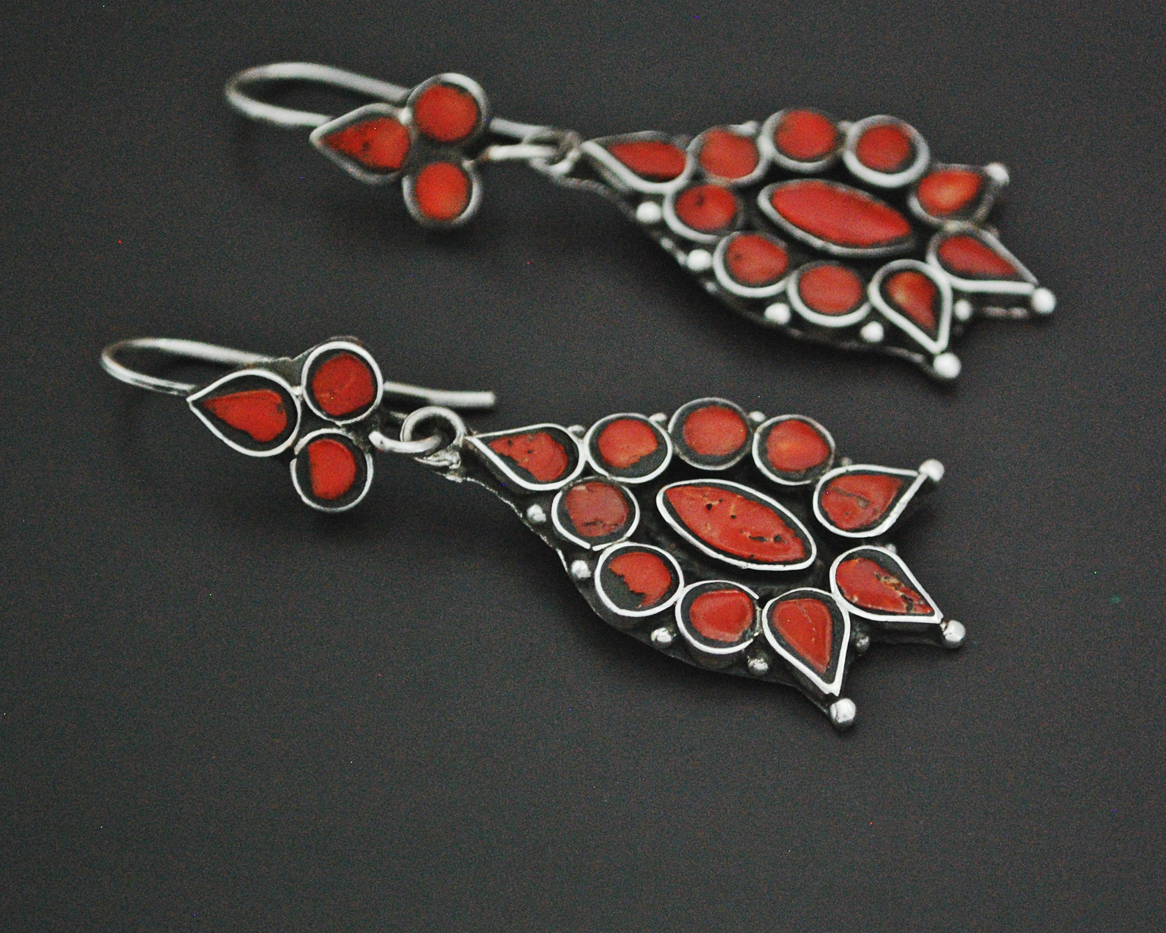 Wonderful Ethnic Coral Earrings from India