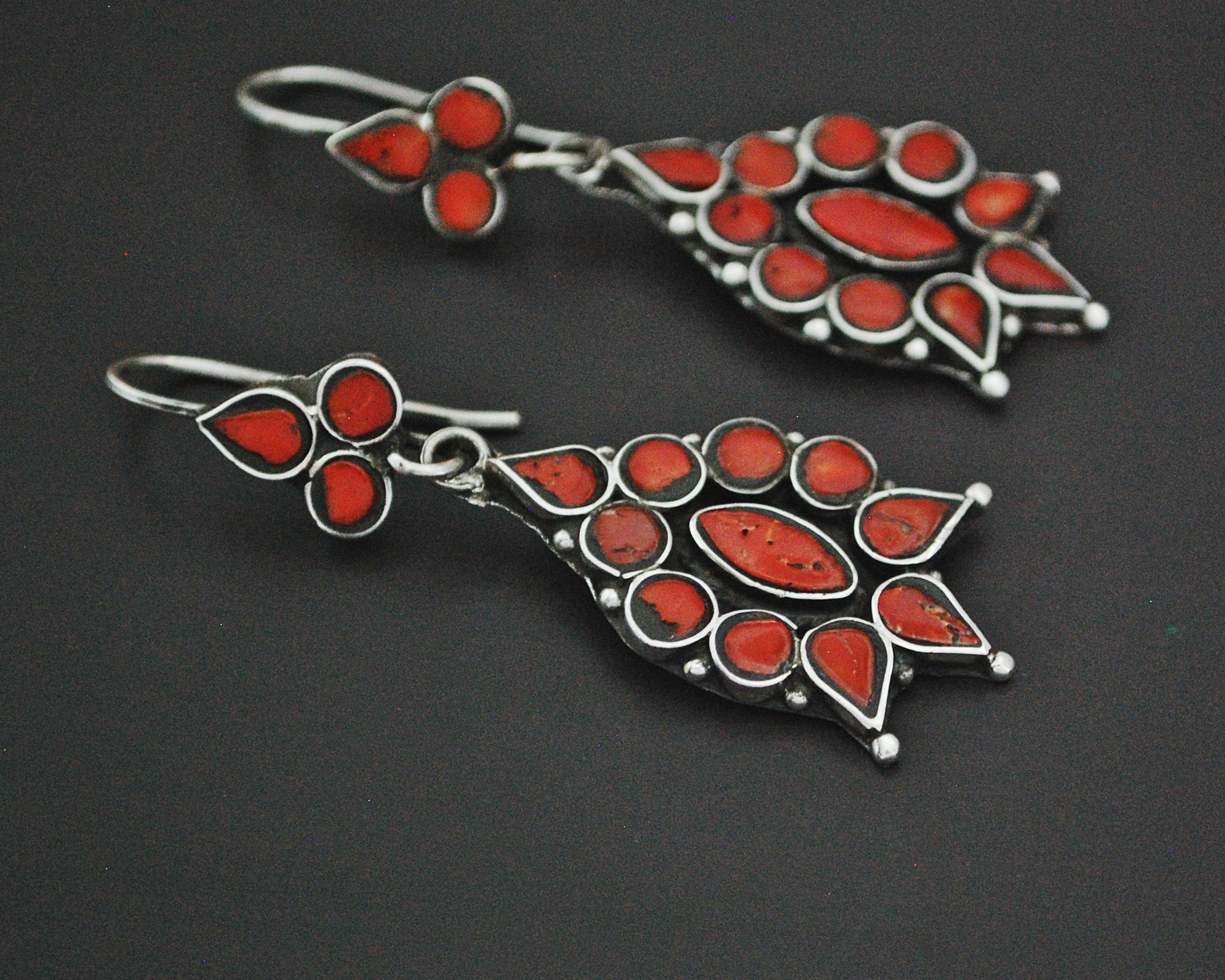 Wonderful Ethnic Coral Earrings from India