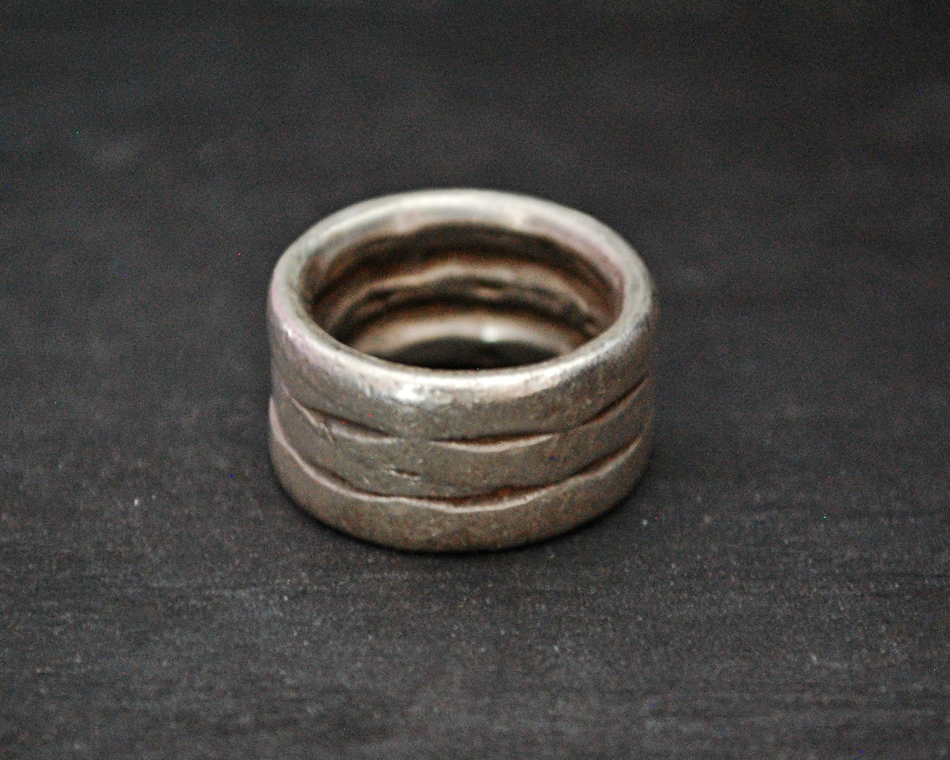 Old Indian Tribal Silver Band Ring - Size 5.5