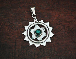 Sun and Star Malachite Pendant