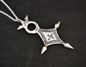 Tuareg Silver Cross Pendant on Chain