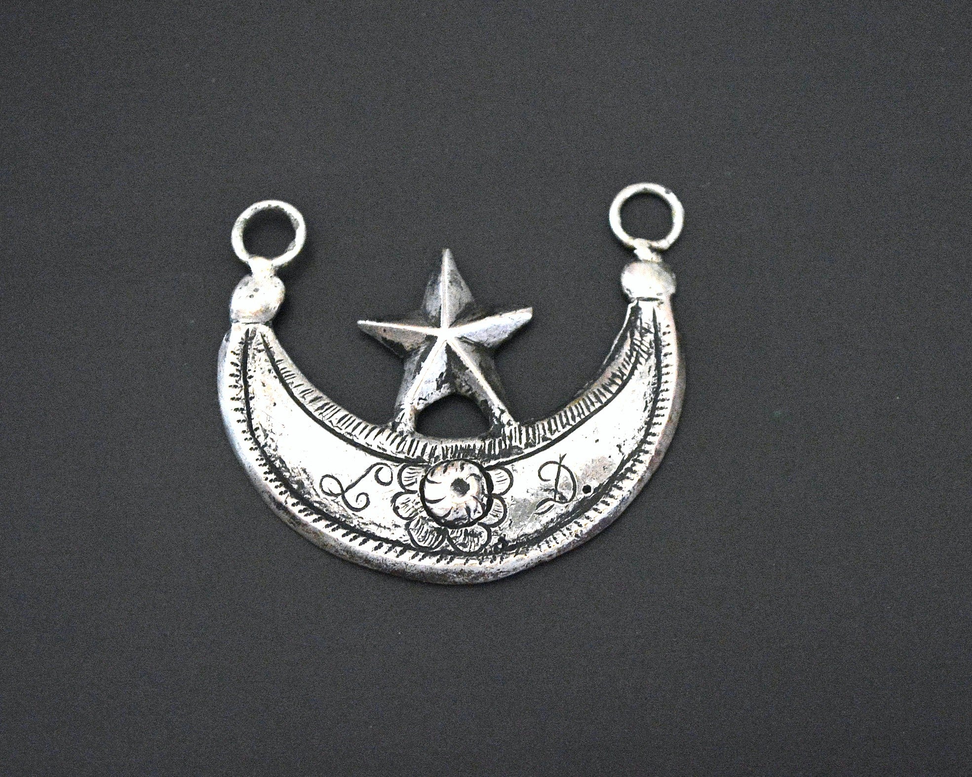 Kurdish Crescent Moon and Star Pendant