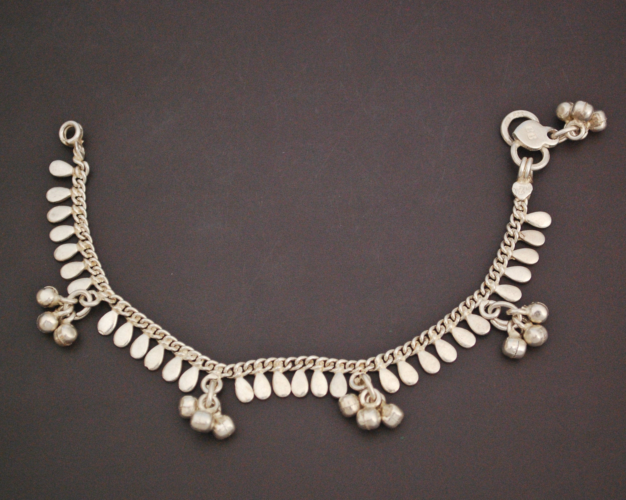 Rajasthani Silver Bracelet with Bells - SMALL
