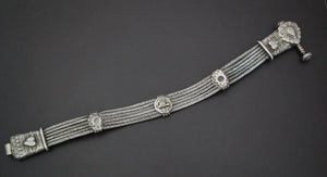 Rajasthani Silver Snake Chain Bracelet with Screw Closure
