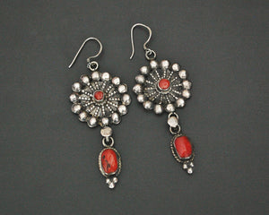 Ethnic Coral Earrings from Nepal