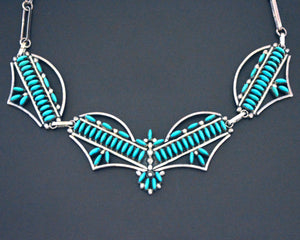 Zuni Turquoise Needlepoint Necklace