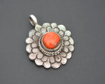 Nepali Coral Flower Pendant