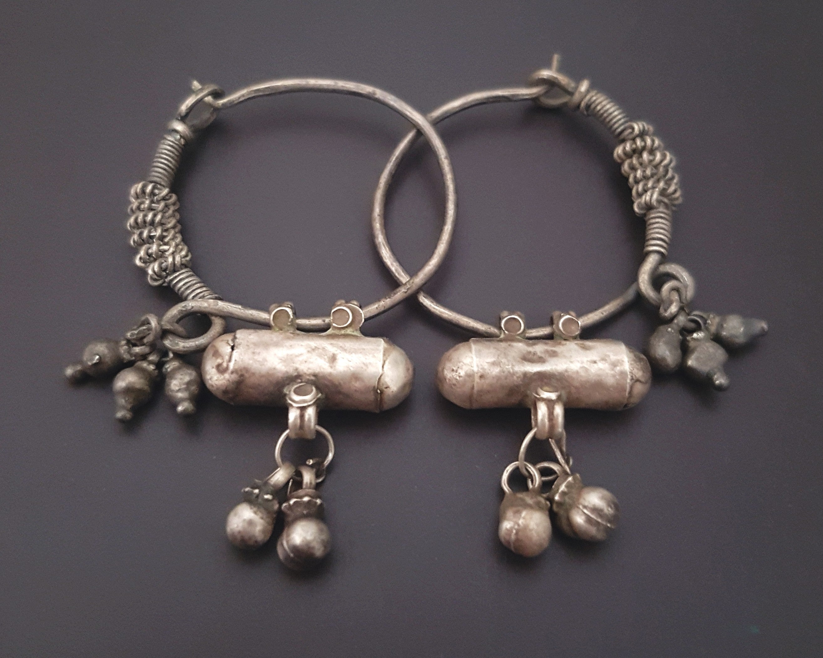 Tribal Indian Hoop Earrings with Taviz