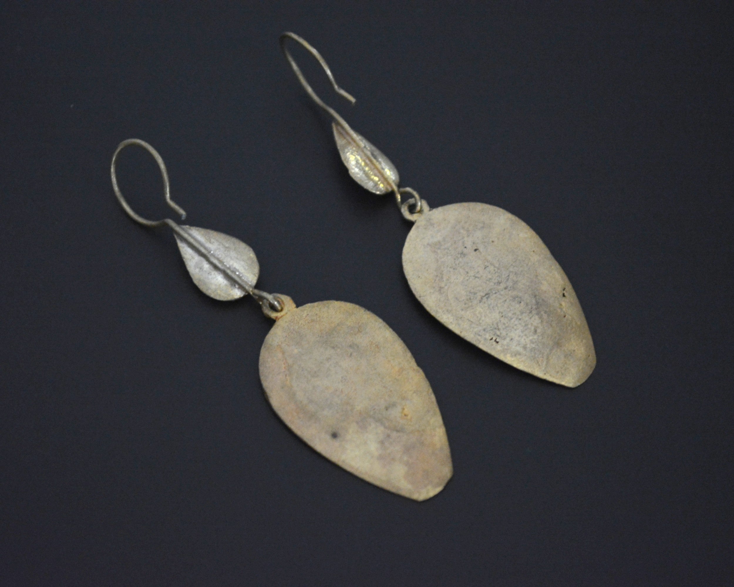 Vintage Kazakh Gilded Lapis Lazuli Earrings