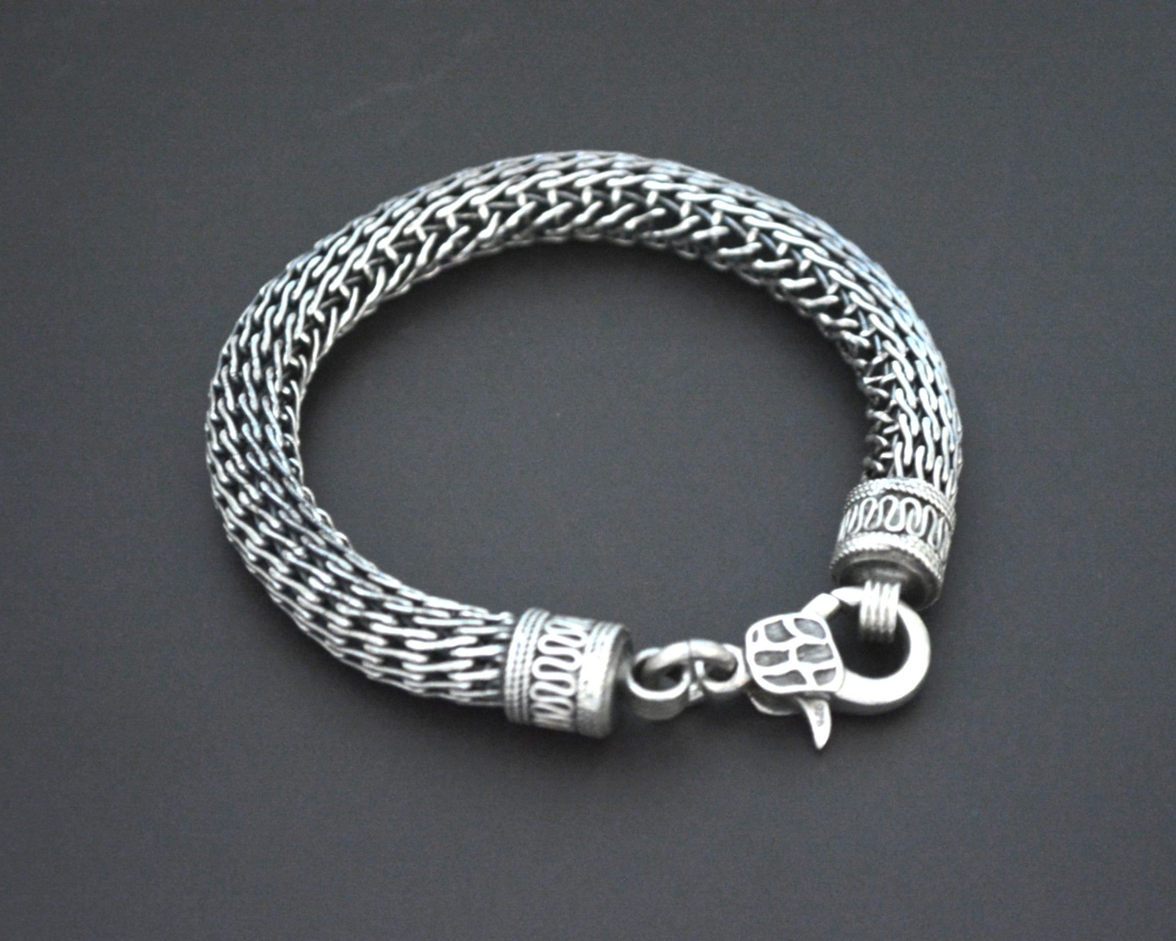 Thick Heavy Bali Snake Chain Bracelet
