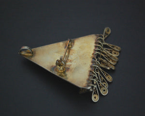 Isreali Filigree Brooch/Pendant with Tassels - Gilded