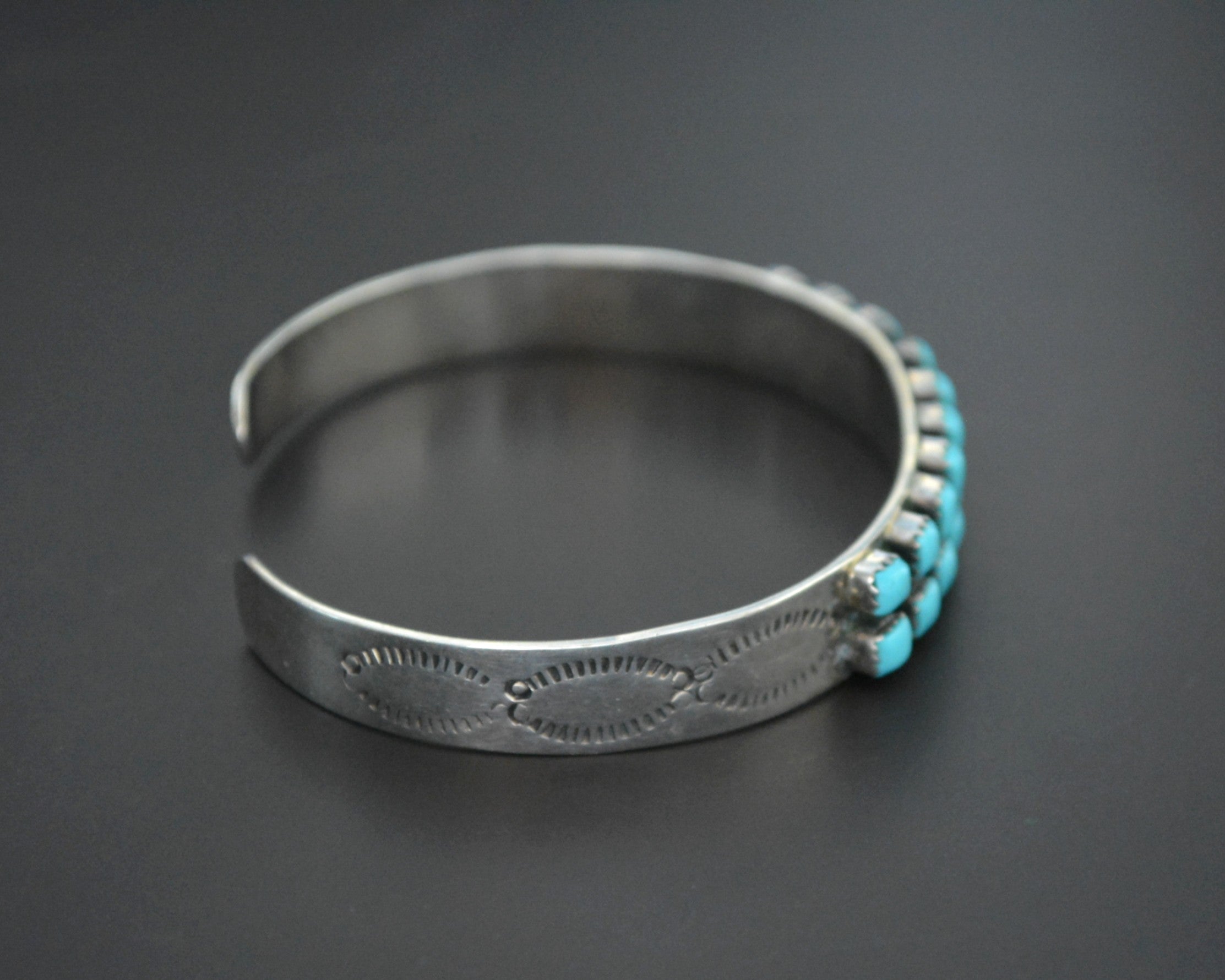 Signed Zuni Turquoise Cuff Bracelet - XSMALL / SMALL