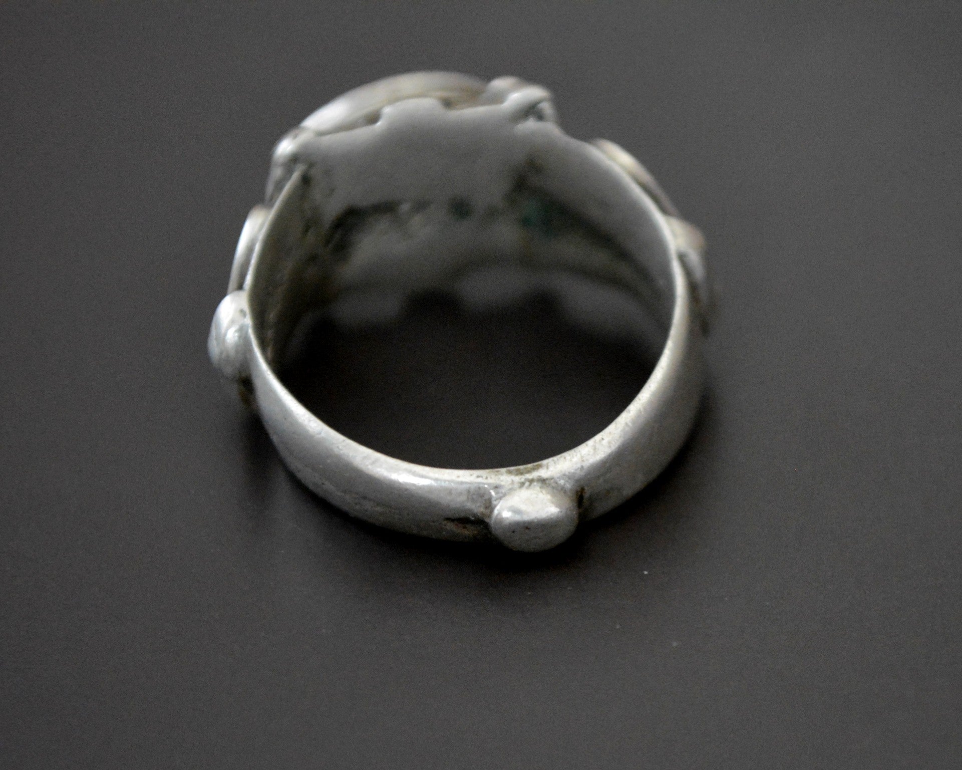 Old Afghani Coral and Carnelian Ring - Size 10.5