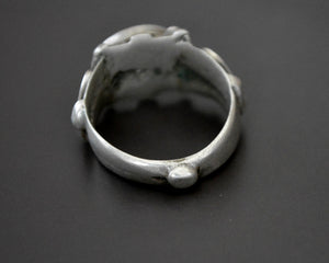 Old Afghani Coral and Carnelian Ring - Size 10.5