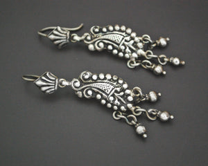 Rajasthani Silver Paisley Earrings with Dangles