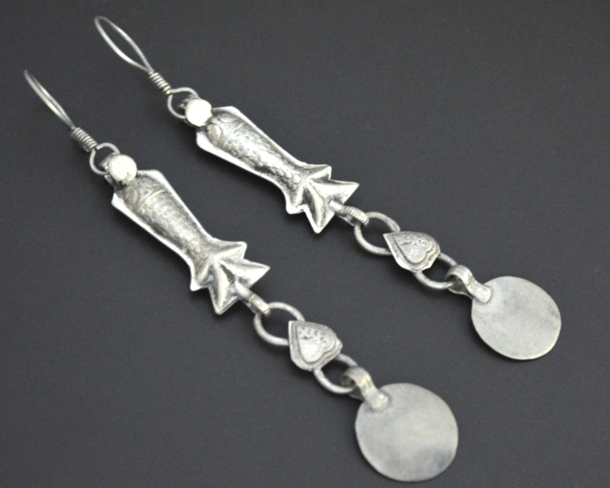 Long Afghani Fish Dangle Earrings