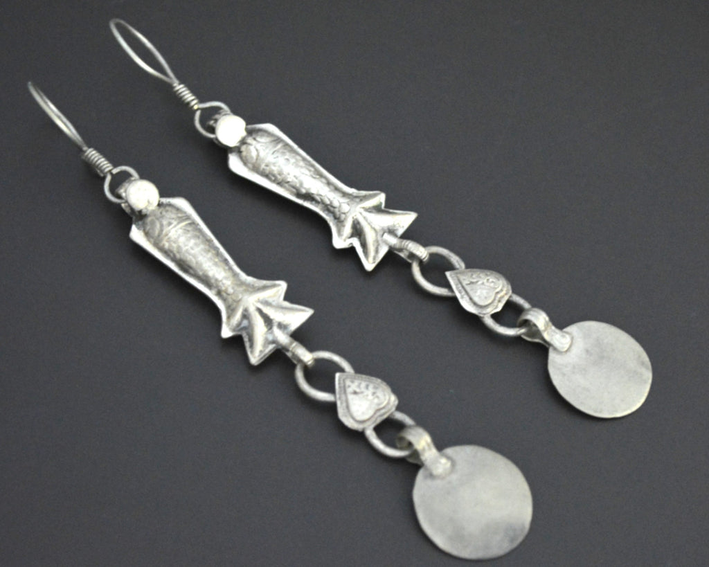 Long Afghani Fish Dangle Earrings