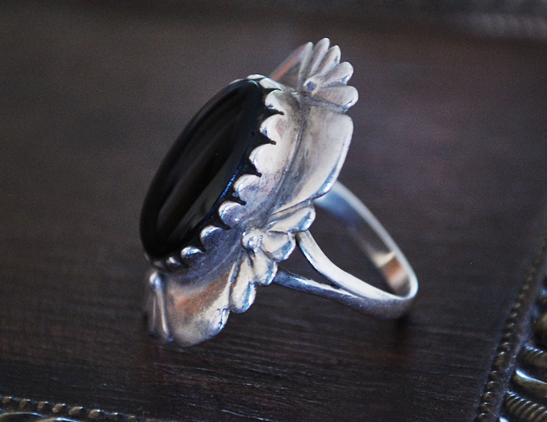 Ethnic Onyx Ring - Size 8.5