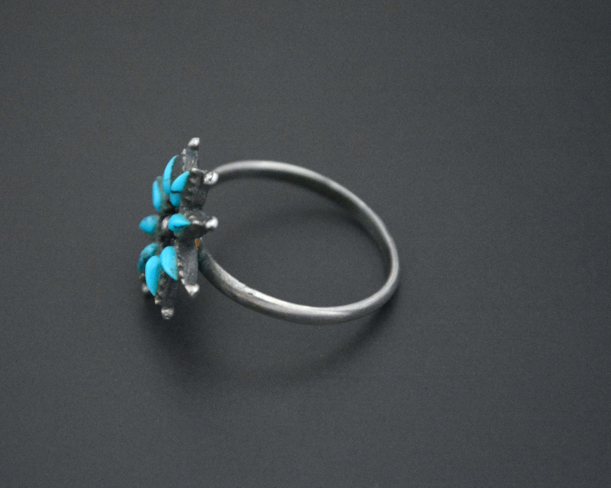 Zuni Turquoise Petit Point Ring - Size 9