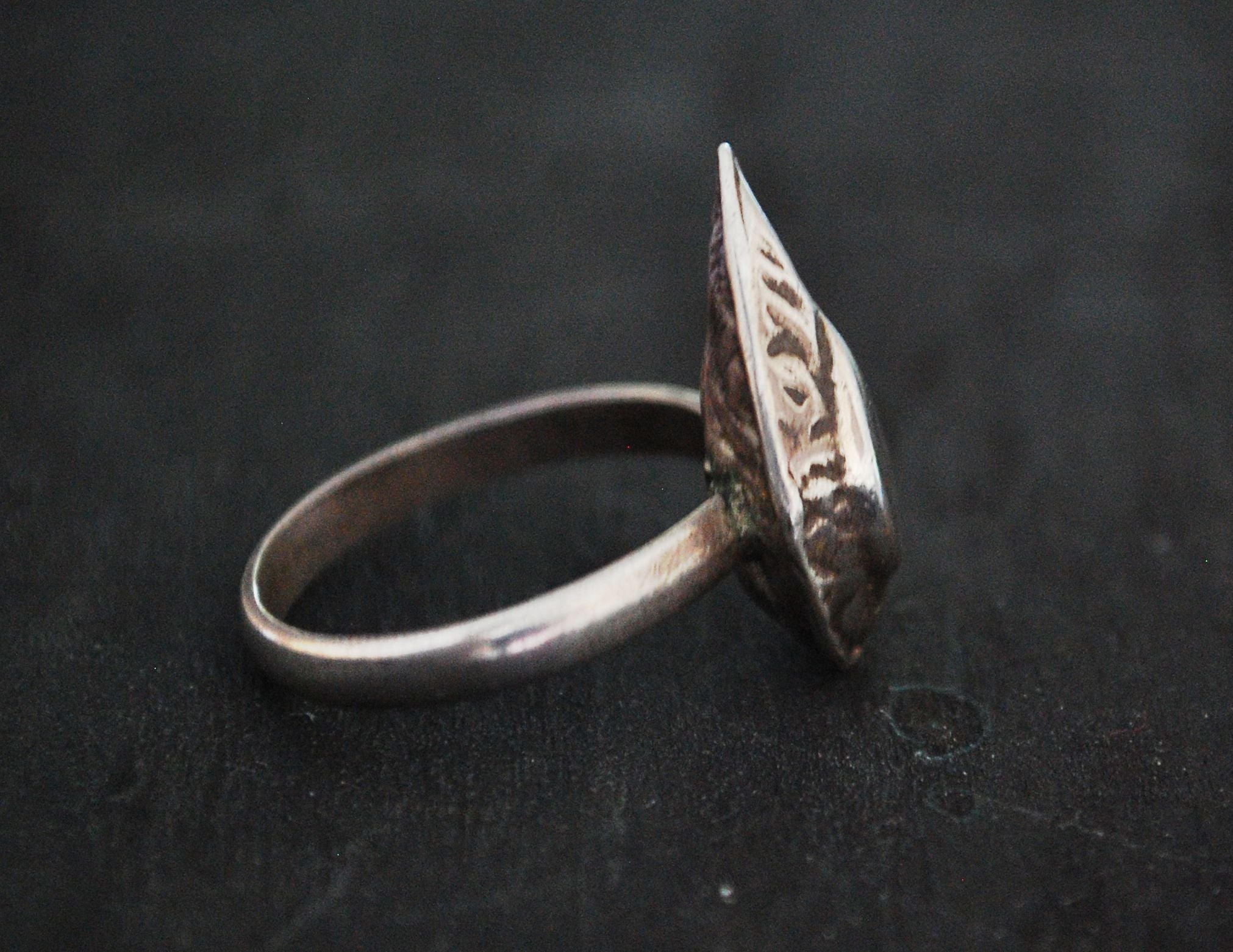 Tribal Afghani Silver Ring - Size 9.5