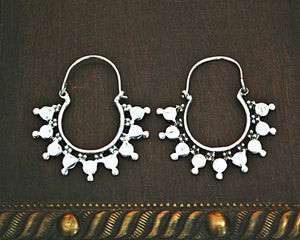 Ethnic Hoop Earrings - Sterling Silver