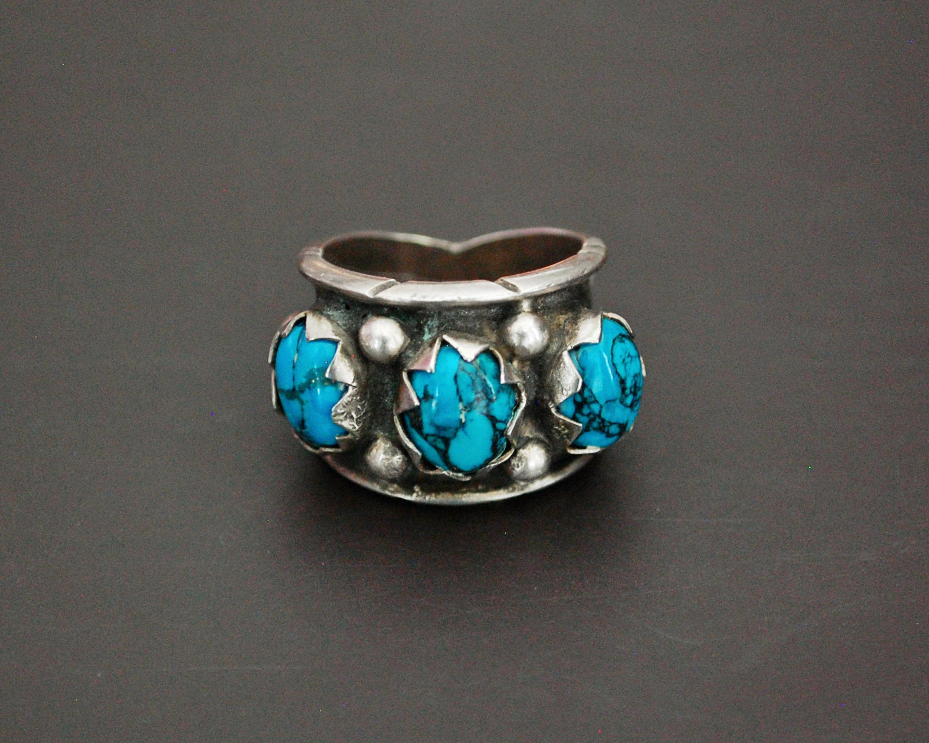 Zuni Turquoise Band Ring - Size 6.5