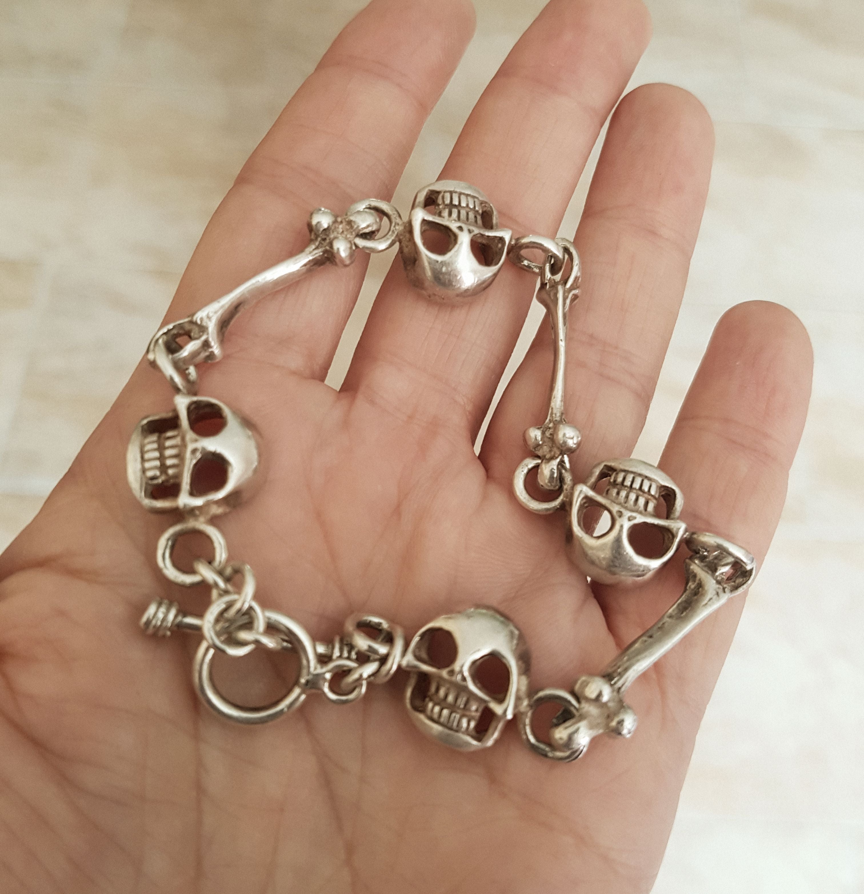 Mexican Skull Link Bracelet