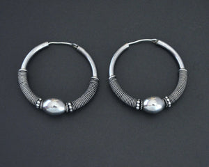 Large Ethnic Bali Hoop Earrings