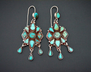 Wonderful Turquoise Earrings from India with Dangles