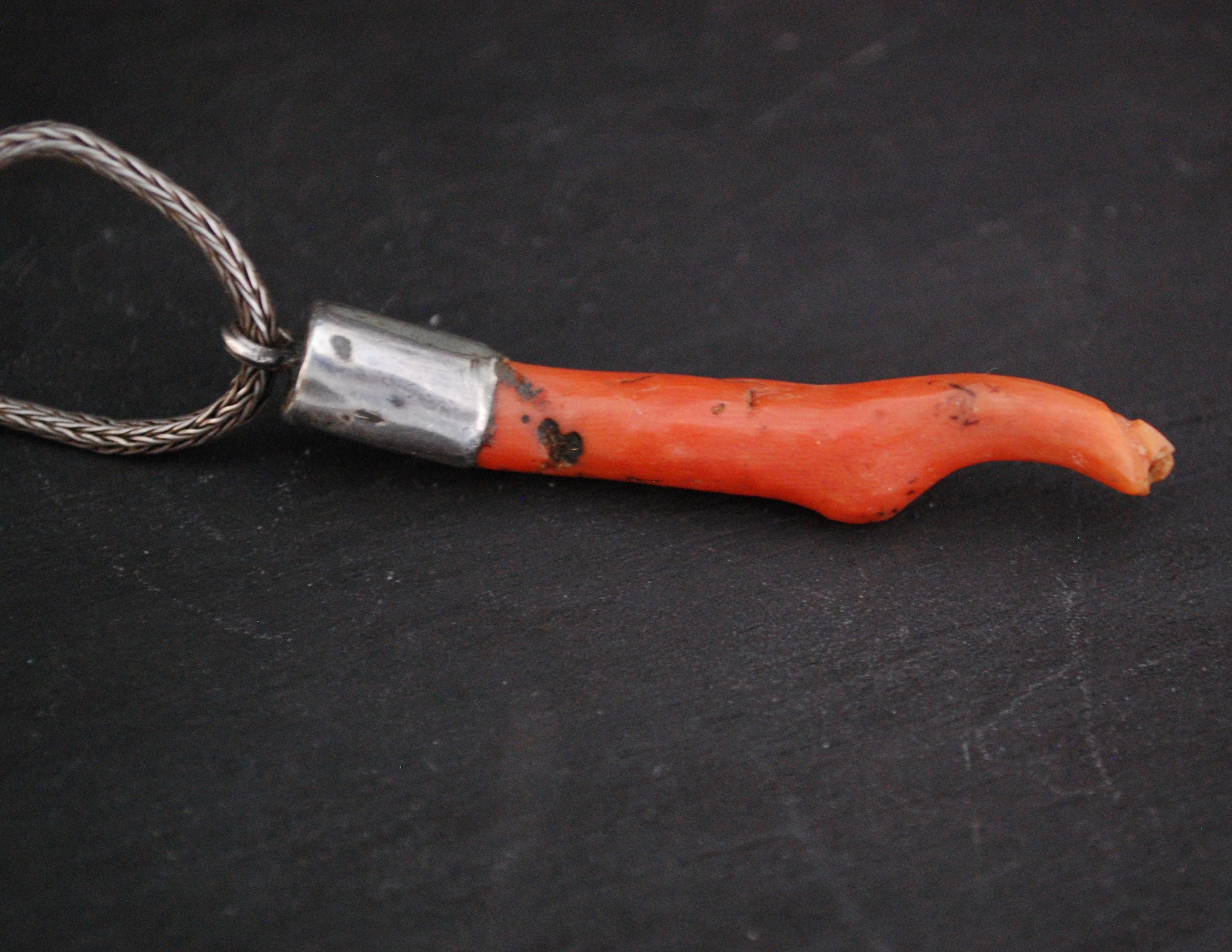 Antique Coral Pendant from Morocco - Berber Coral Necklace