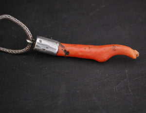 Antique Coral Pendant from Morocco - Berber Coral Necklace